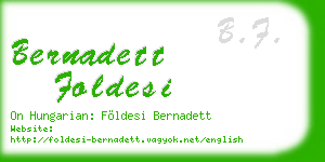 bernadett foldesi business card